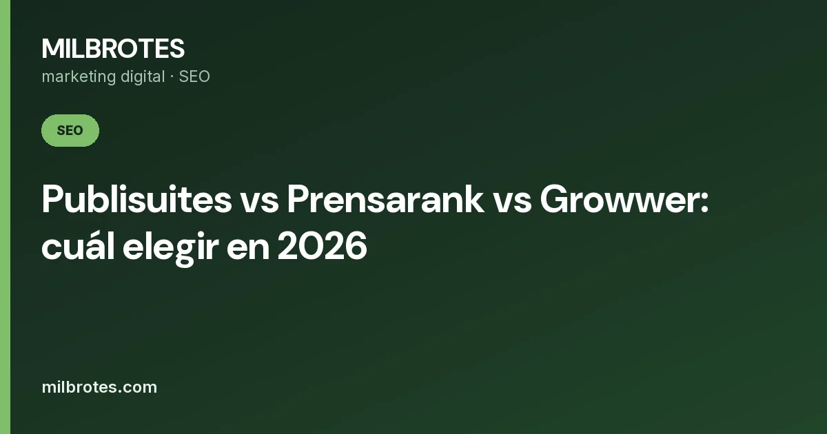 Publisuites vs Prensarank vs Growwer: cuál elegir en 2026